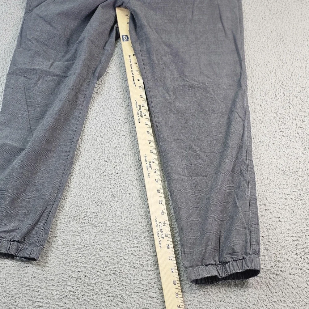Banana Republic‎ Pants Mens 36x30 Gray Plaid Jogger Elastic Cuff Stretch Casual